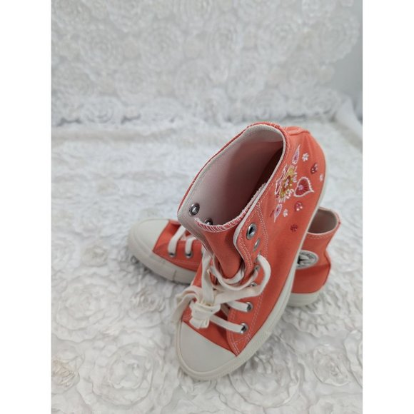 Converse  NEW Women CTAS HI A02203F Bright Madder/Egret/Black Floral Embroidery - Picture 3 of 9